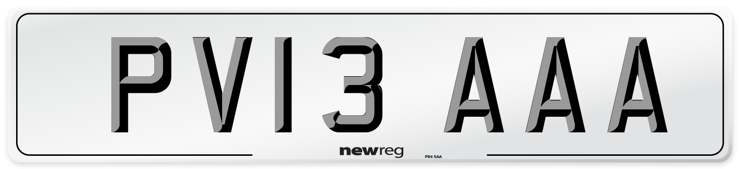 PV13 AAA Number Plate from New Reg
